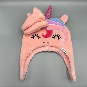 Little Me Kid Cozy Soft Beanie Winter Hat & Mittens Unicorn Size 12M-24M Pink